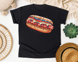 Patriotic Hot Dog graphic tee in Black
