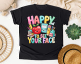 Happy To See Your Face Books graphic tee in Black