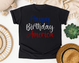 Happy Birthday America Grey graphic tee in Black