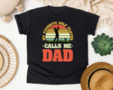 My Favorite Golf Player Calls Me Dad graphic tee in Black