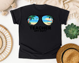 Teacher Off Duty Sunglasses graphic tee in Black