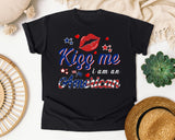 Kiss Me I Am An American graphic tee in Black