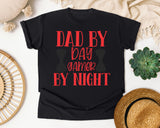 Dad By Day Gamer By Night White 3 graphic tee in Black