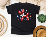 Patriotic Balloon Dog graphic tee in Black