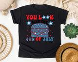 You Look Like The 4th Of July Blue graphic tee in Black