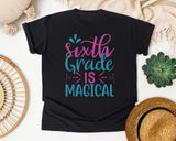 Sixth Grade Is Magical Script graphic tee in Black