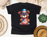 Bear With Flag Hat graphic tee in Black