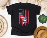 Eagle American Flag Red graphic tee in Black
