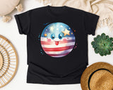 Patriotic Smiley Ball graphic tee in Black