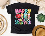 Happy To See Your Face Pastel graphic tee in Black