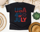 USA 4th Of July Navy graphic tee in Black