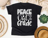 Peace Out 5th Grade White graphic tee in Black