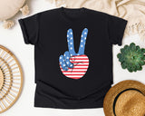 American Flag Peace Sign graphic tee in Black
