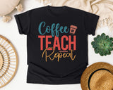 Coffee Teach Repeat graphic tee in Black