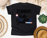 Straight Outta 4th Grade Alarm Clock graphic tee in Black