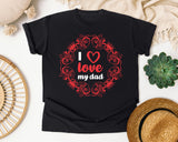 I Love My Dad Pink 2 graphic tee in Black