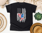 Flying Eagle American Flag graphic tee in Black