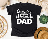 Camping Dad White 2 graphic tee in Black