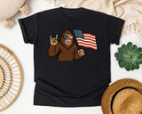 Bigfoot American Flag graphic tee in Black