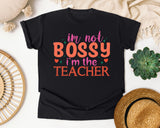 I'm Not Bossy I'm The Teacher Retro graphic tee in Black