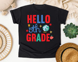 Hello 5th Grade Globe graphic tee in Black