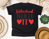 Fatherhood Nailed It White 3 graphic tee in Black