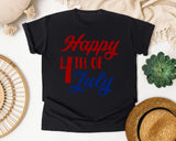 Happy 4th Of July Red graphic tee in Black