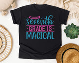 Seventh Grade Is Magical Script graphic tee in Black