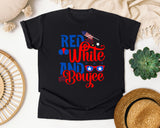 Red White And Boujee graphic tee in Black