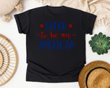Proud To Be An American Grey graphic tee in Black