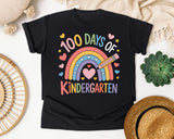 100 Days Of Kindergarten Rainbow graphic tee in Black