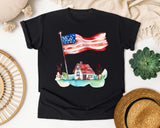 Flag Over Country House graphic tee in Black