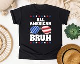 All American Bruh graphic tee in Black