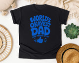 World's Okayest Dad And Proud Of It Blue graphic tee in Black