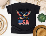 Freedom USA Grey graphic tee in Black