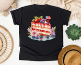 Patriotic Berry Cake Slice graphic tee in Black