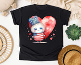 Patriotic Kid With Heart graphic tee in Black