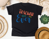 Best Teacher Ever Script graphic tee in Black