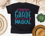 Tenth Grade Is Magical Script graphic tee in Black