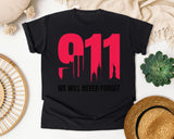 We Will Never Forget White 2 graphic tee in Black