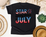 Star Spangled July Grey 2 graphic tee in Black