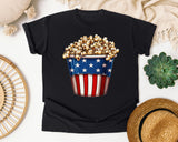 Patriotic Popcorn Bucket graphic tee in Black