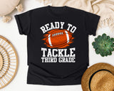 Ready To Tackle Third Grade White graphic tee in Black