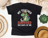My Teacher Survived 100 Days Of Me graphic tee in Black