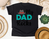My Dad Rocks White graphic tee in Black