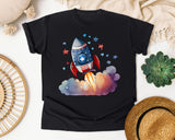 Rocket Launch With Stars graphic tee in Black