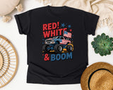 Red White And Boom graphic tee in Black