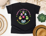 Happy First Day Of School Kindergarten graphic tee in Black