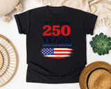 1776 2026 250 Years American Freedom graphic tee in Black