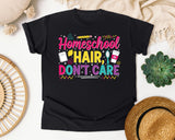 Homeschool Hair Dont Care Bright graphic tee in Black